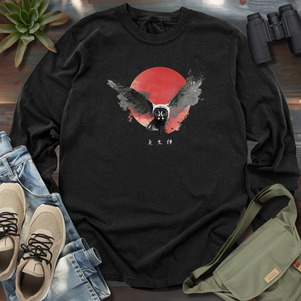 Great Grey Owl At Nightfall Long Sleeve T-shirt