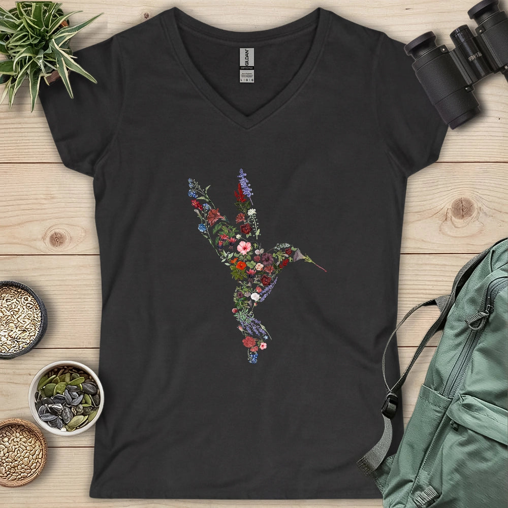 Hummingbird Made By Flowers Lady V-neck