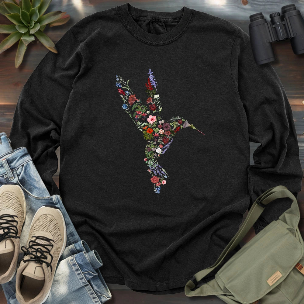 Hummingbird Made By Flowers Long Sleeve T-shirt