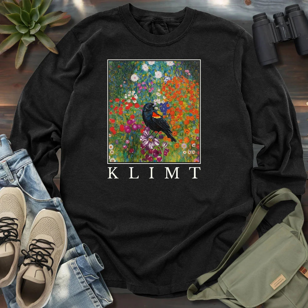Klimt Blackbird Long Sleeve T-shirt