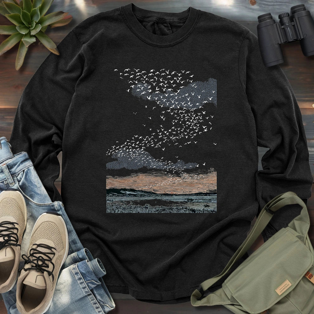Migrating Wild Ducks Long Sleeve T-shirt