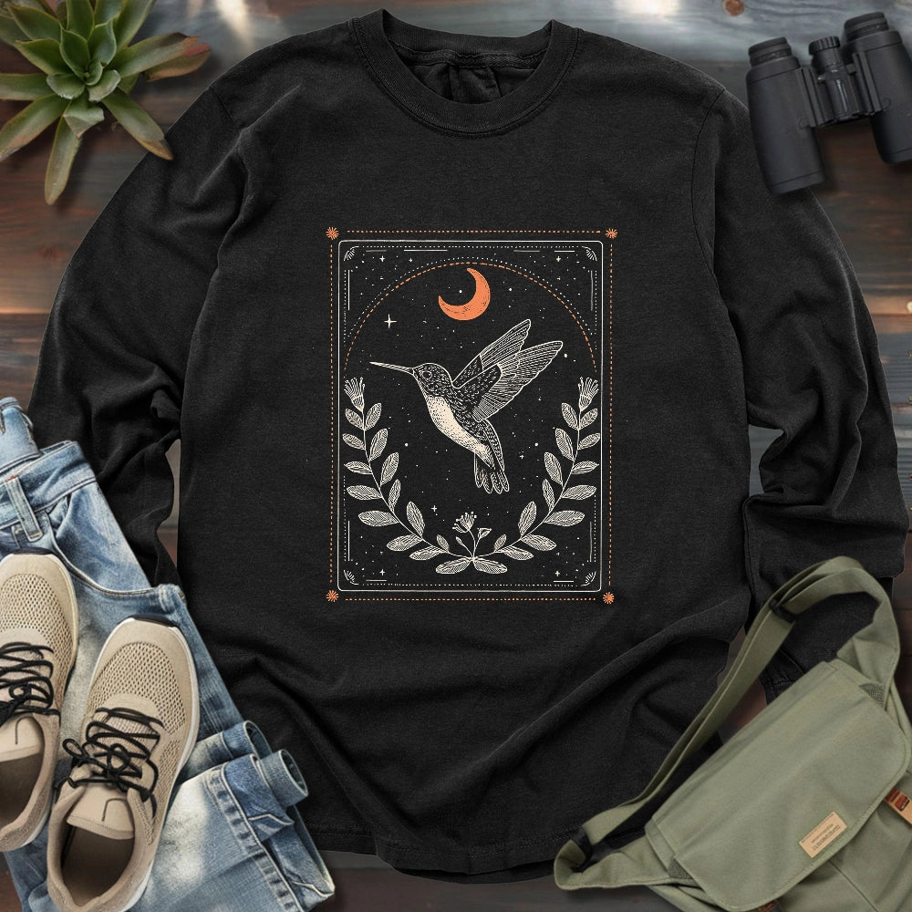 Moon Card Hummingbird Long Sleeve T-shirt