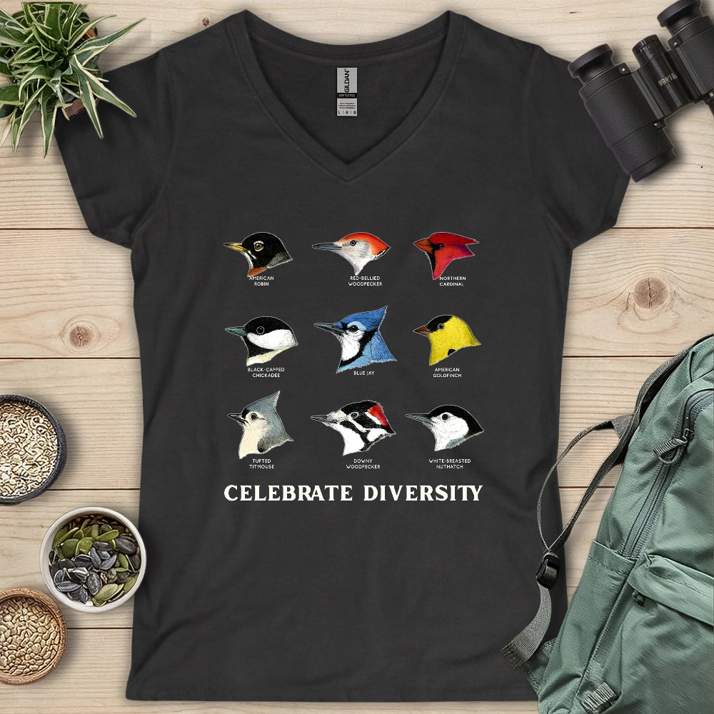 Northern Backyard Birds Lady V-neck