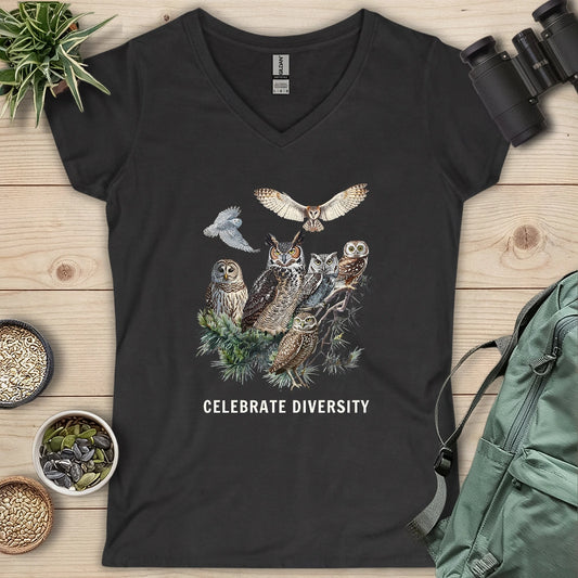 Owl Diversity Lady V-neck