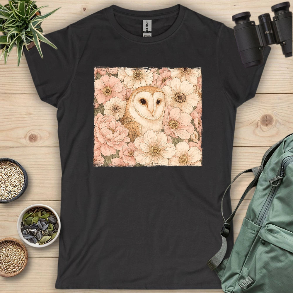 Owl In Flower Field Women's T-shirt