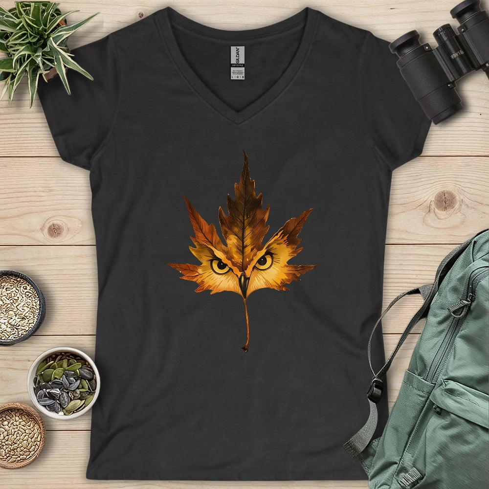 Owl Mapple Leaf Lady V-neck