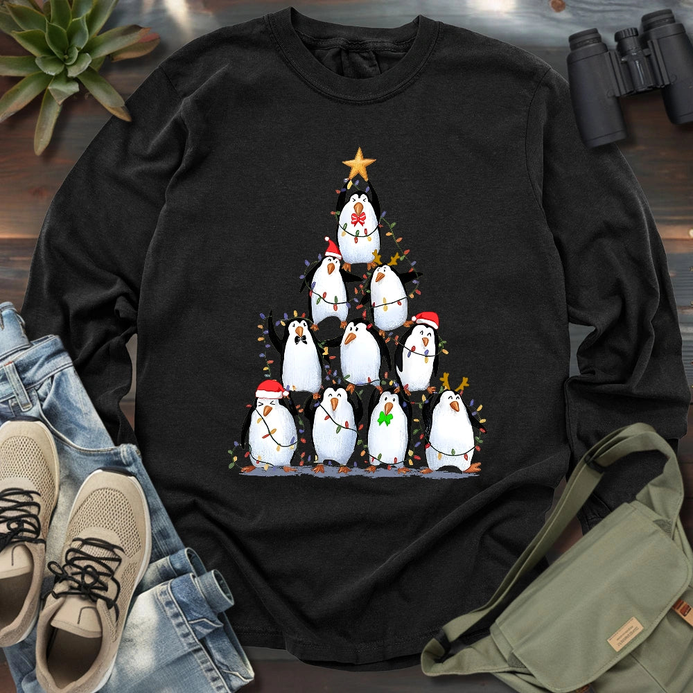 Penguin Christmas Tree Long Sleeve T-shirt