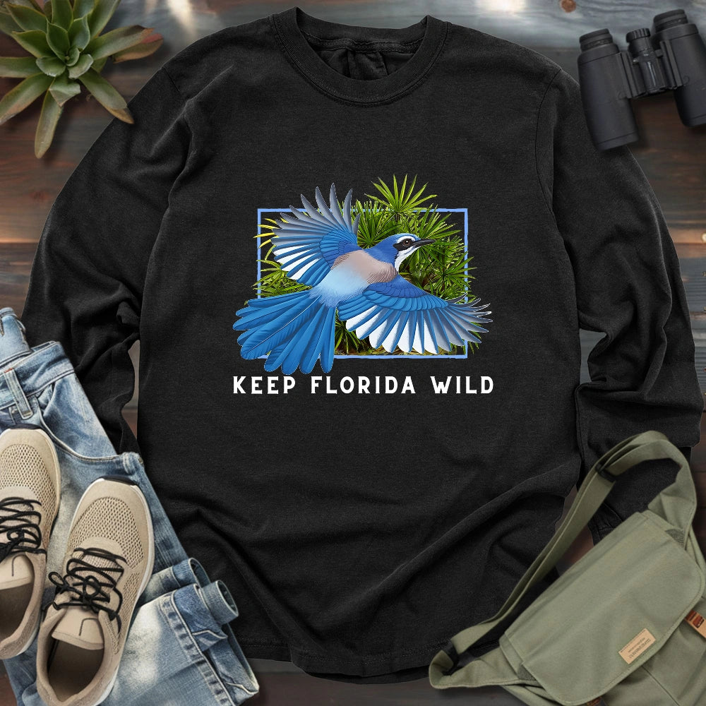 Protect Florida Scrub Jay Long Sleeve T-shirt