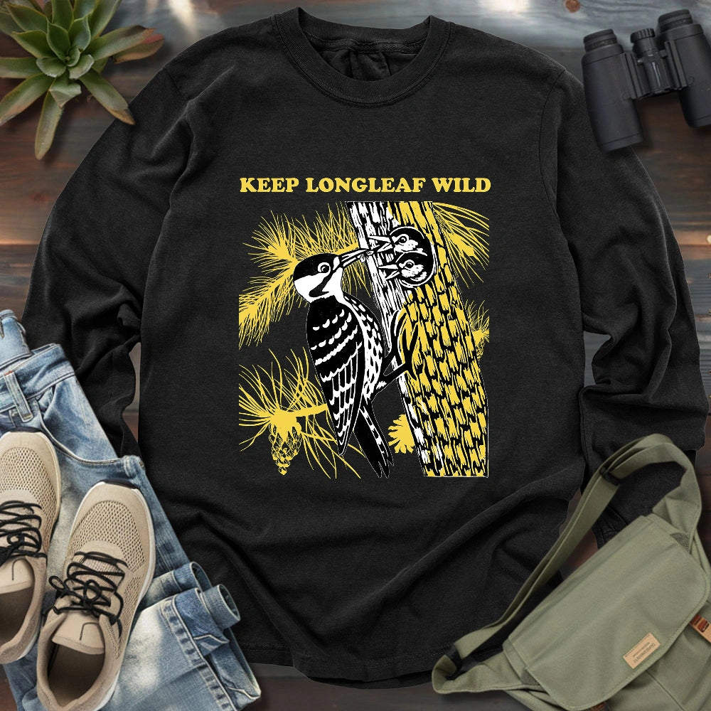 Protect Red-cocked Woodpecker Long Sleeve T-shirt