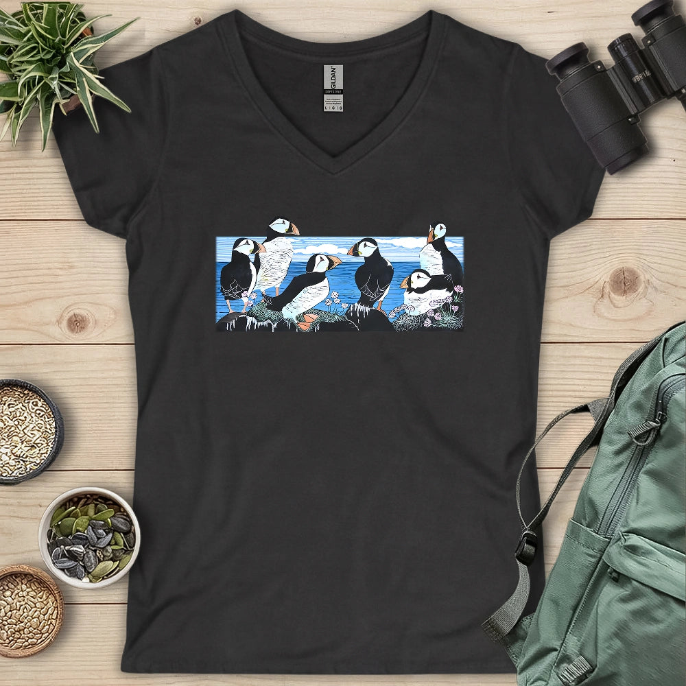 Puffin Circle Lady V-neck