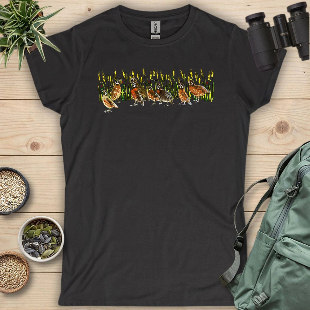 Quails At Wheat Field Women's T-shirt