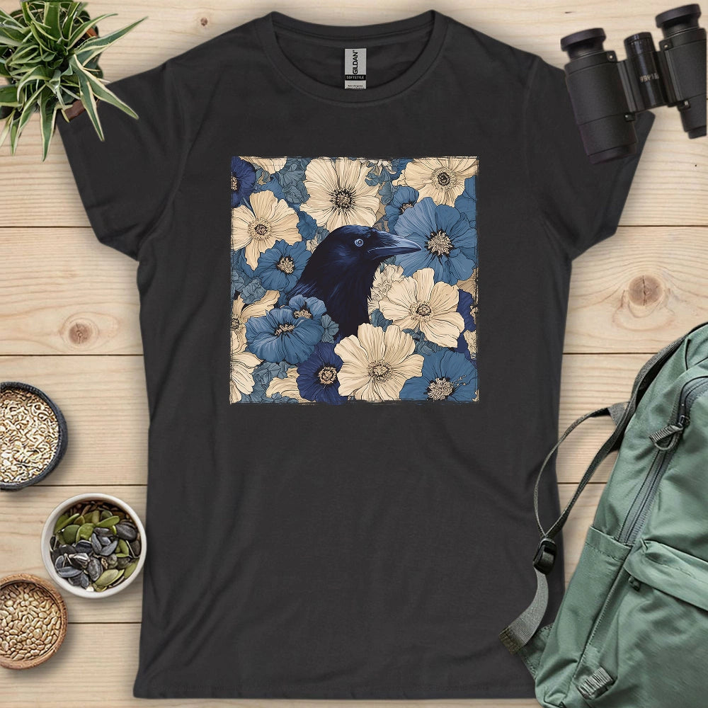 Raven In Flower Field Women's T-shirt