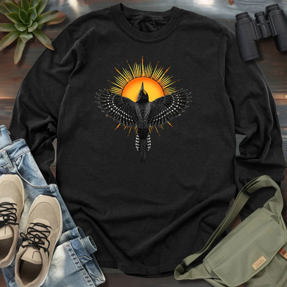 Rise Black Backed Woodpecker Long Sleeve T-shirt