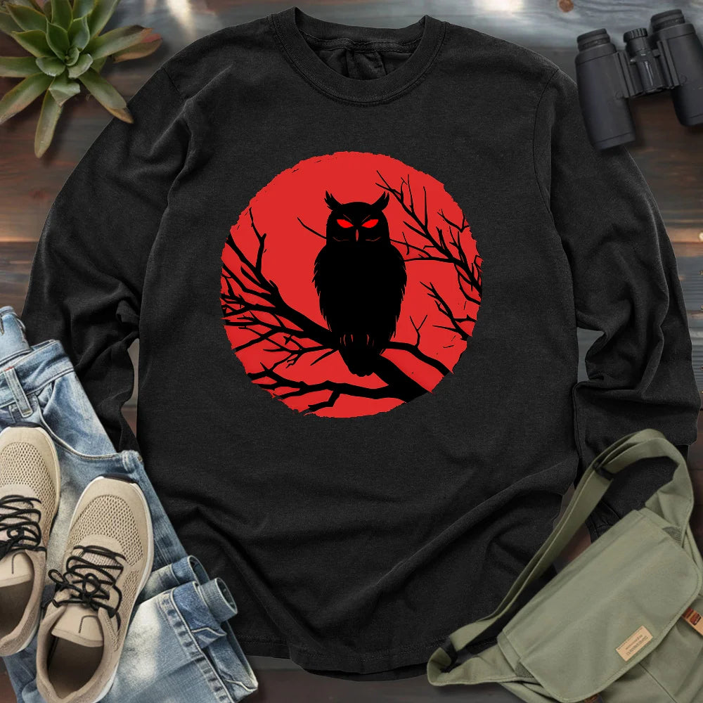 Scary Night Owl Long Sleeve T-shirt