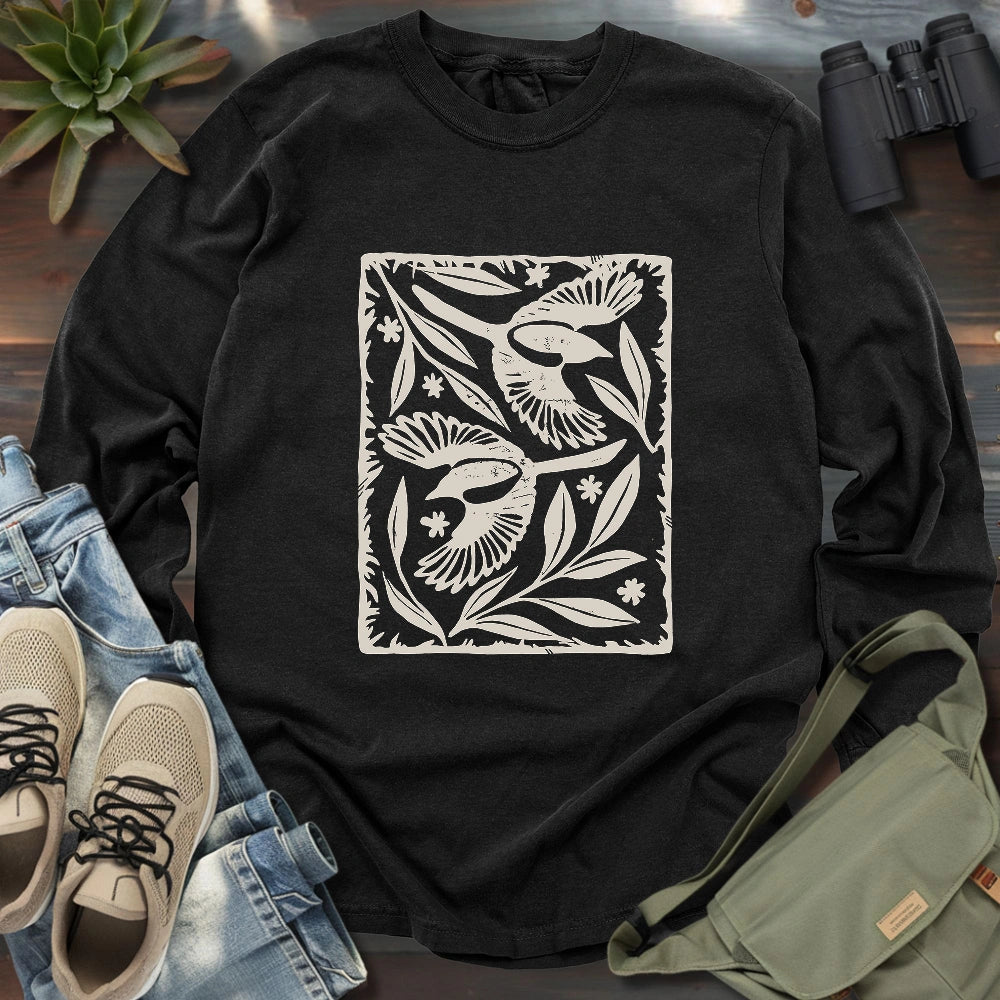 Sparrow Among Petals Long Sleeve T-shirt