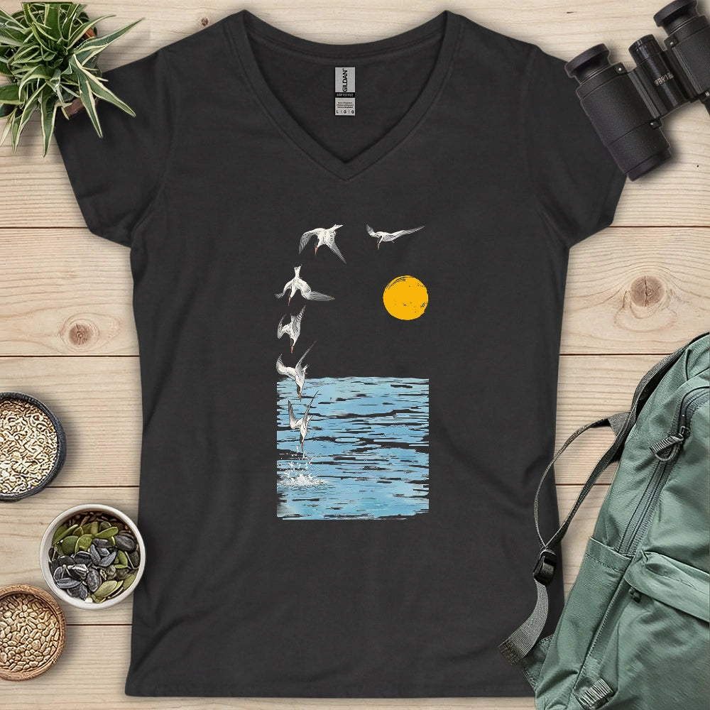 Tern Diving Lady V-neck