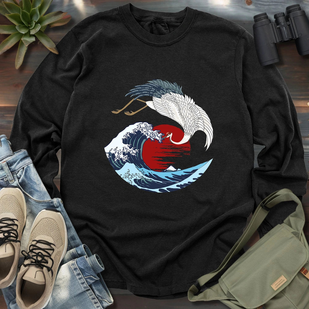 The Japanese Crane Long Sleeve T-shirt