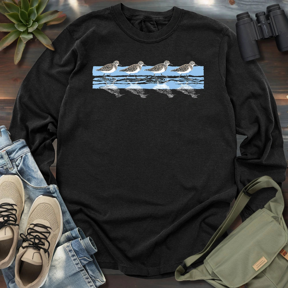 Tidewalking Sandpipers Long Sleeve T-shirt