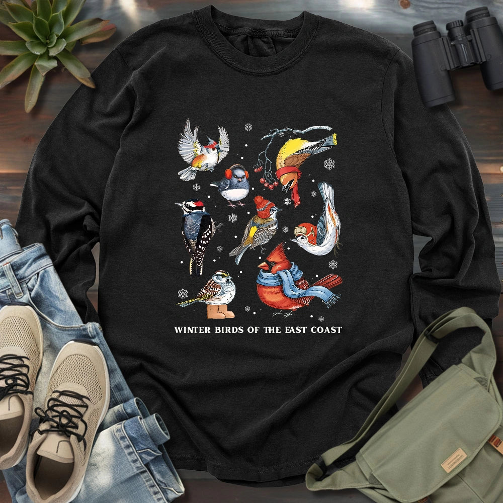 Winter Birds Of East Coast Long Sleeve T-shirt