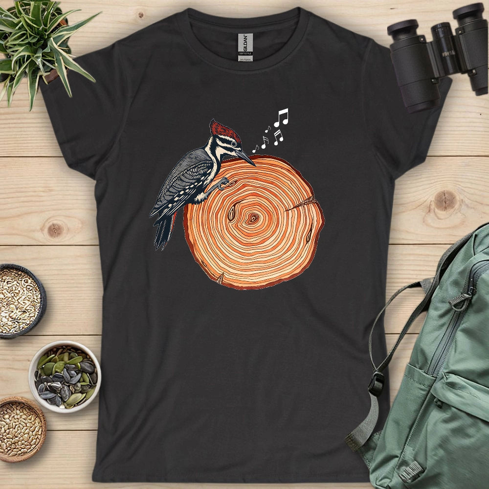 Woodpecker Playing Vinyl Women's T-shirt