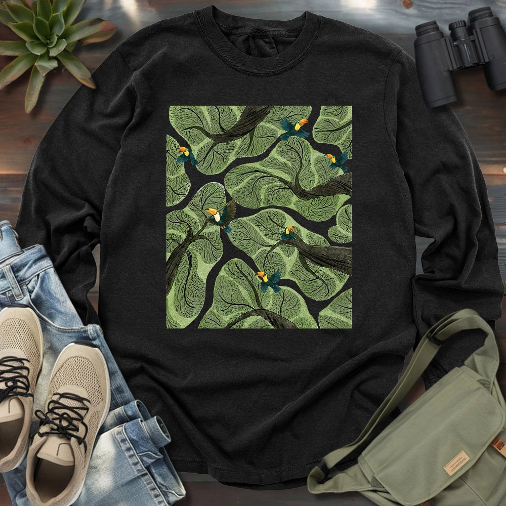 Toucan In Jungle Long Sleeve T-shirt