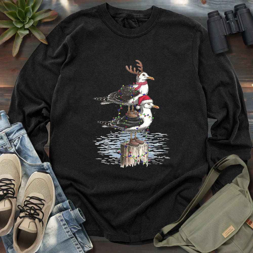Christmas Seagulls Long Sleeve T-shirt