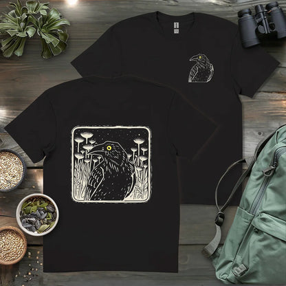Floral Crow Silhouette 2 Side T-shirt