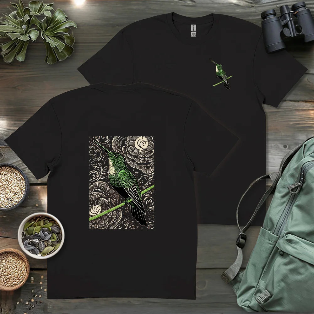 Green Hummingbird 2 Side T-shirt