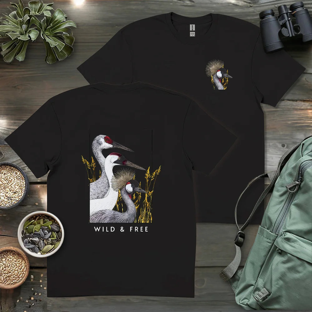 Wild Cranes Must Be Protected 2 Side T-shirt