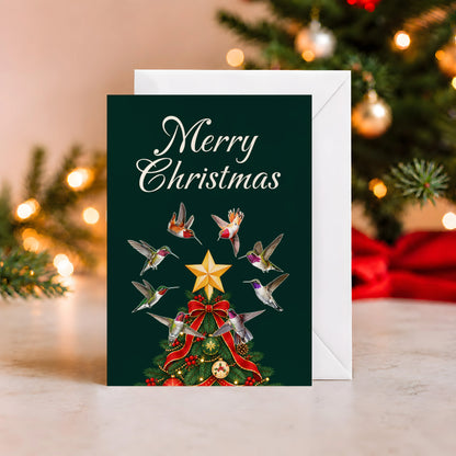 Christmas Hummingbirds Greeting Card