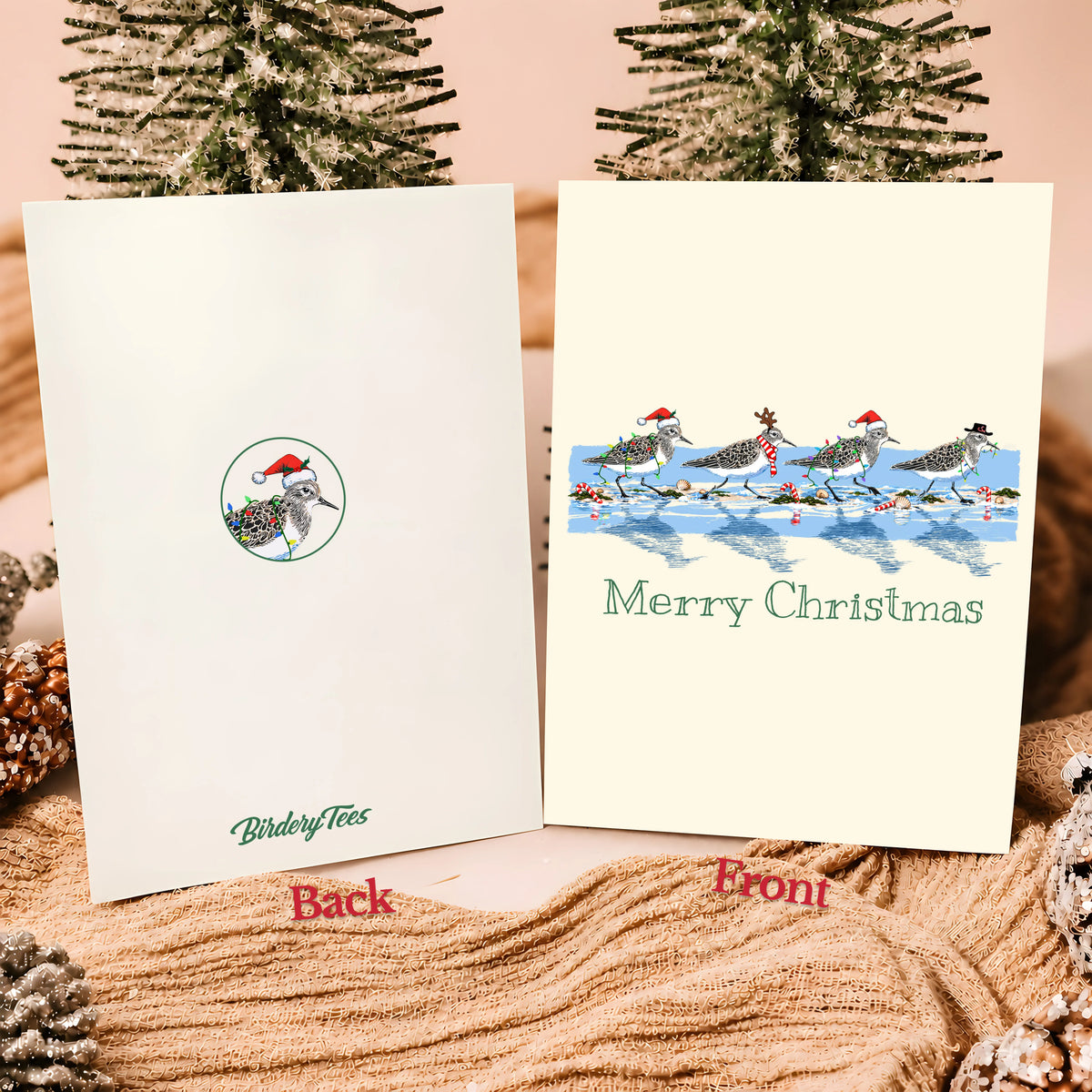 Christmas Sandpipers Greeting Card