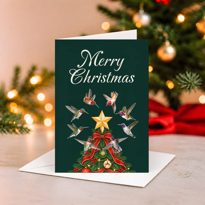 Christmas Hummingbirds Greeting Card