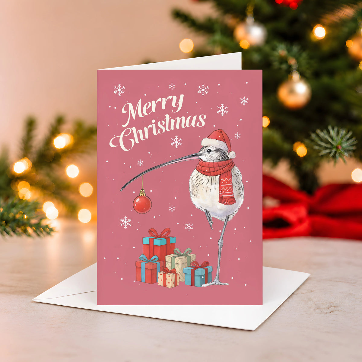 Curlew Holding Ornament Greeting Card