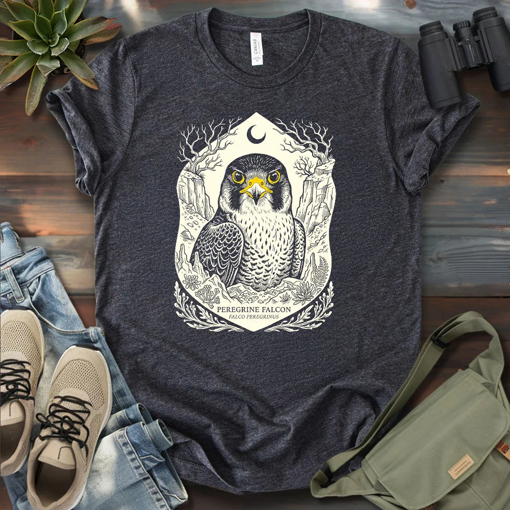Falco Peregrinus Linocut T-shirt