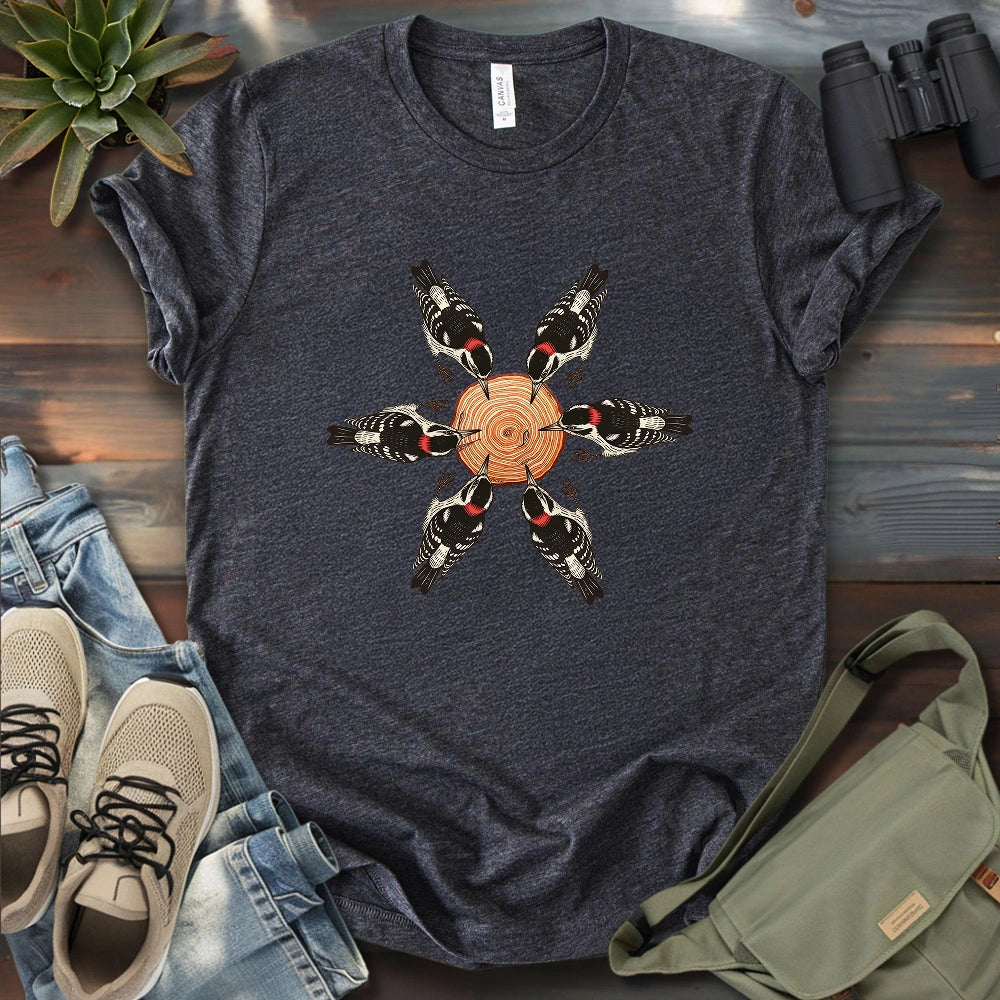 Flower Made Of Woodpeckers T-shirt