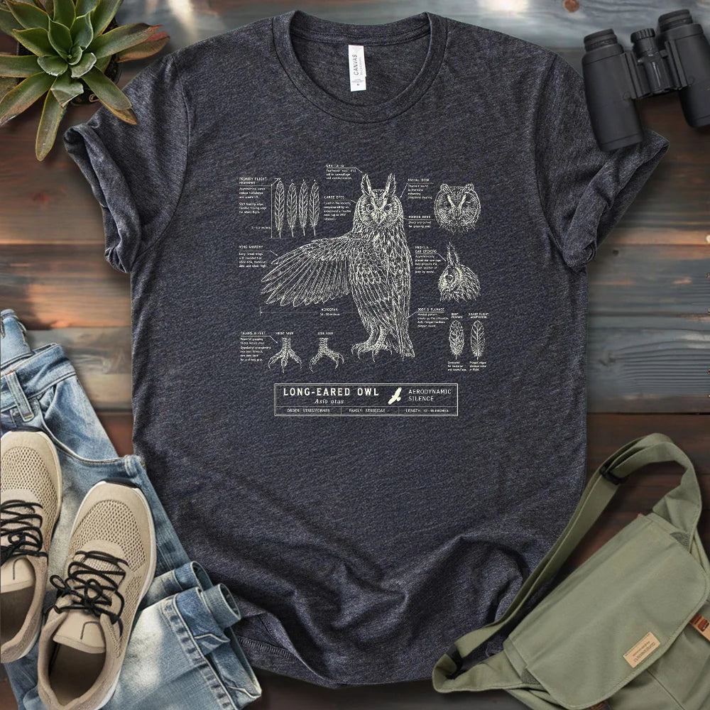Long-eared Owl Anatomy T-shirt