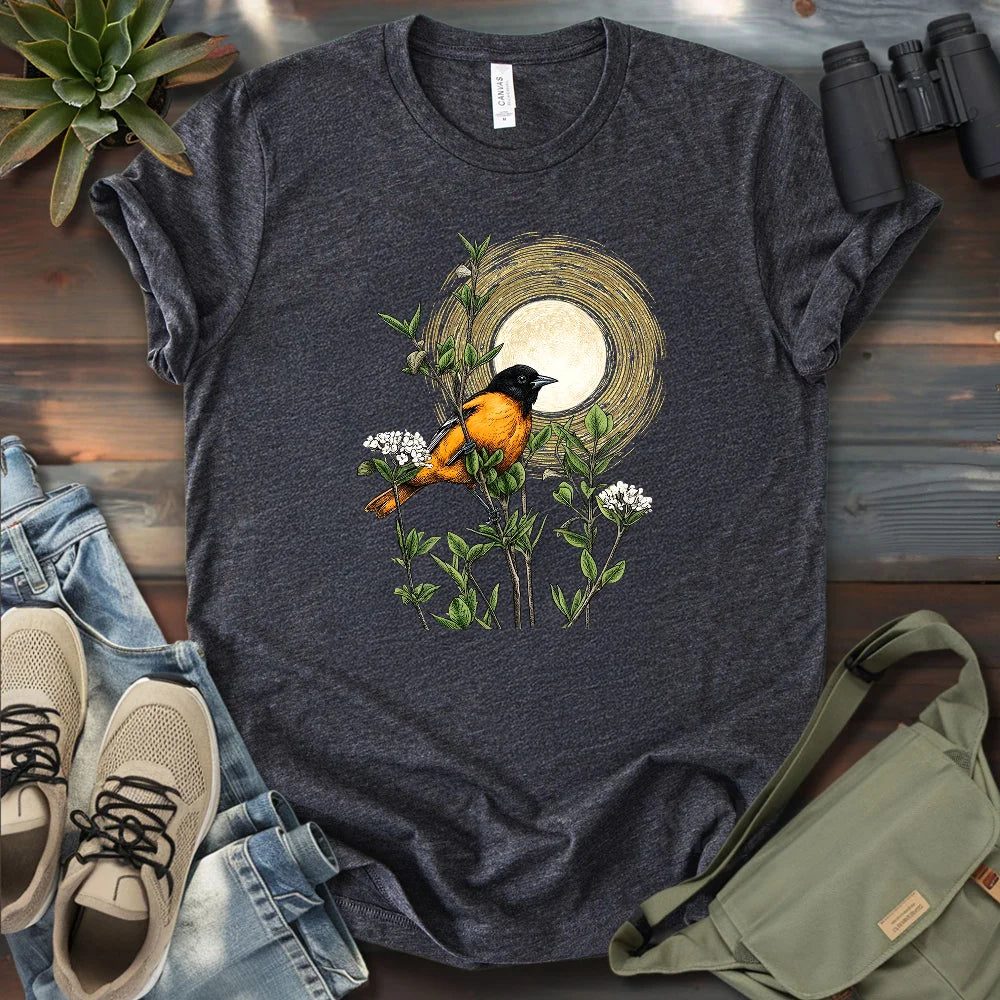 Oriole Under Forest's Moonlight T-shirt