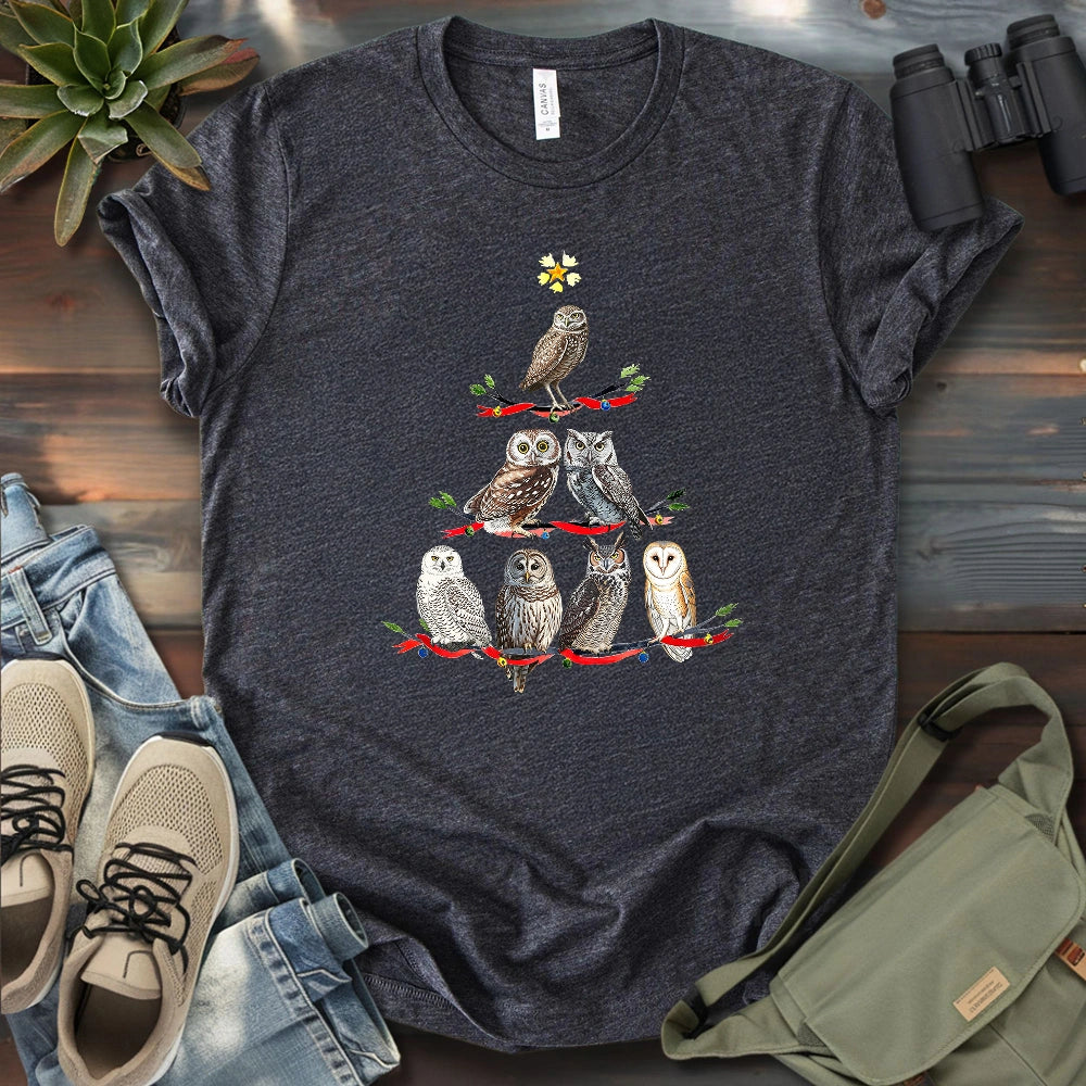 Owl Christmas Tree T-shirt