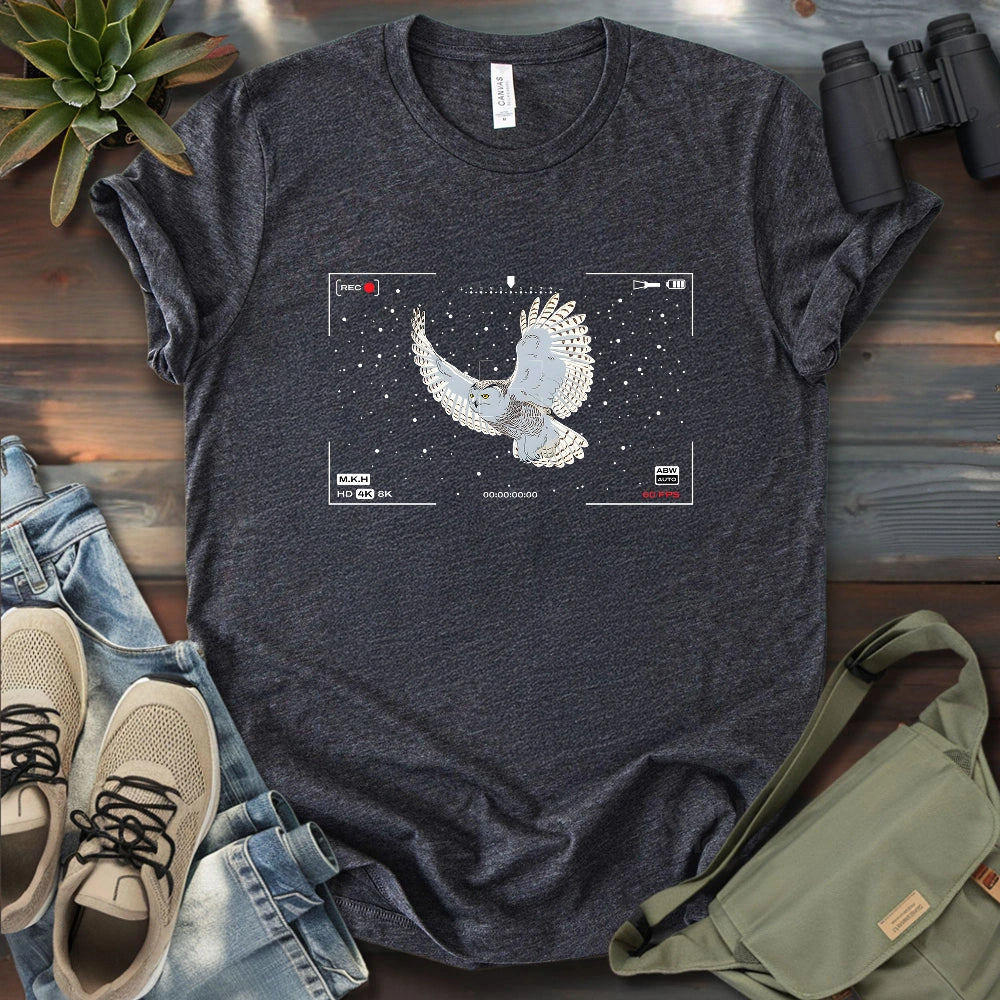 Snowy Owl In Snow T-shirt