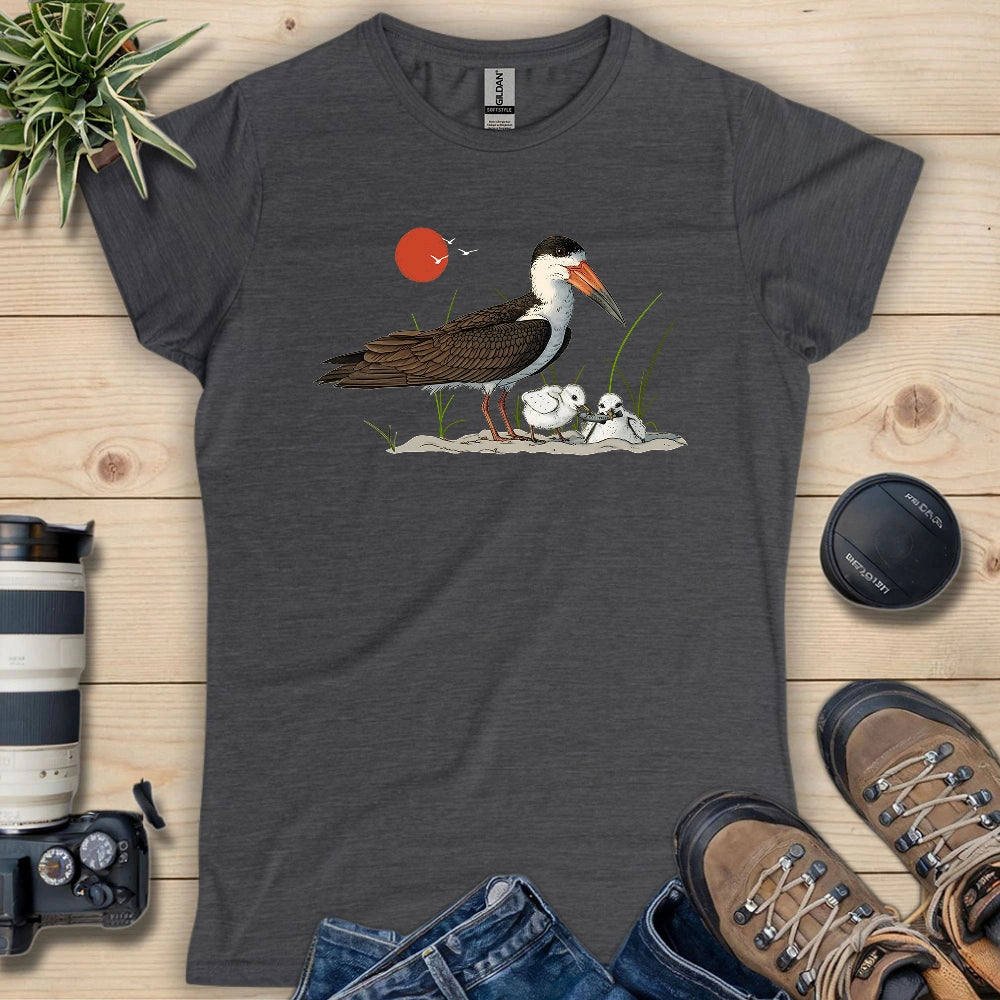 Black Skimmer With Chicks Women's T-shirt