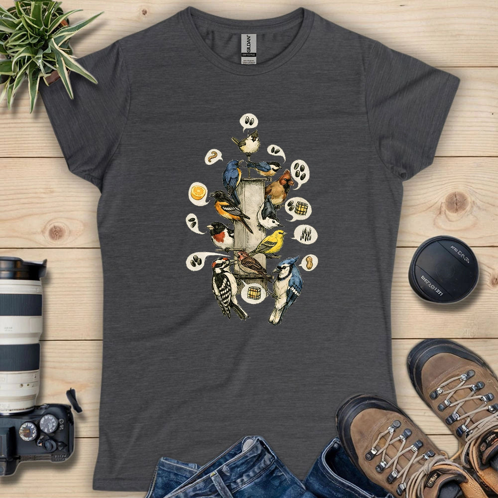 Busy Morning At Feeder Women's T-shirt