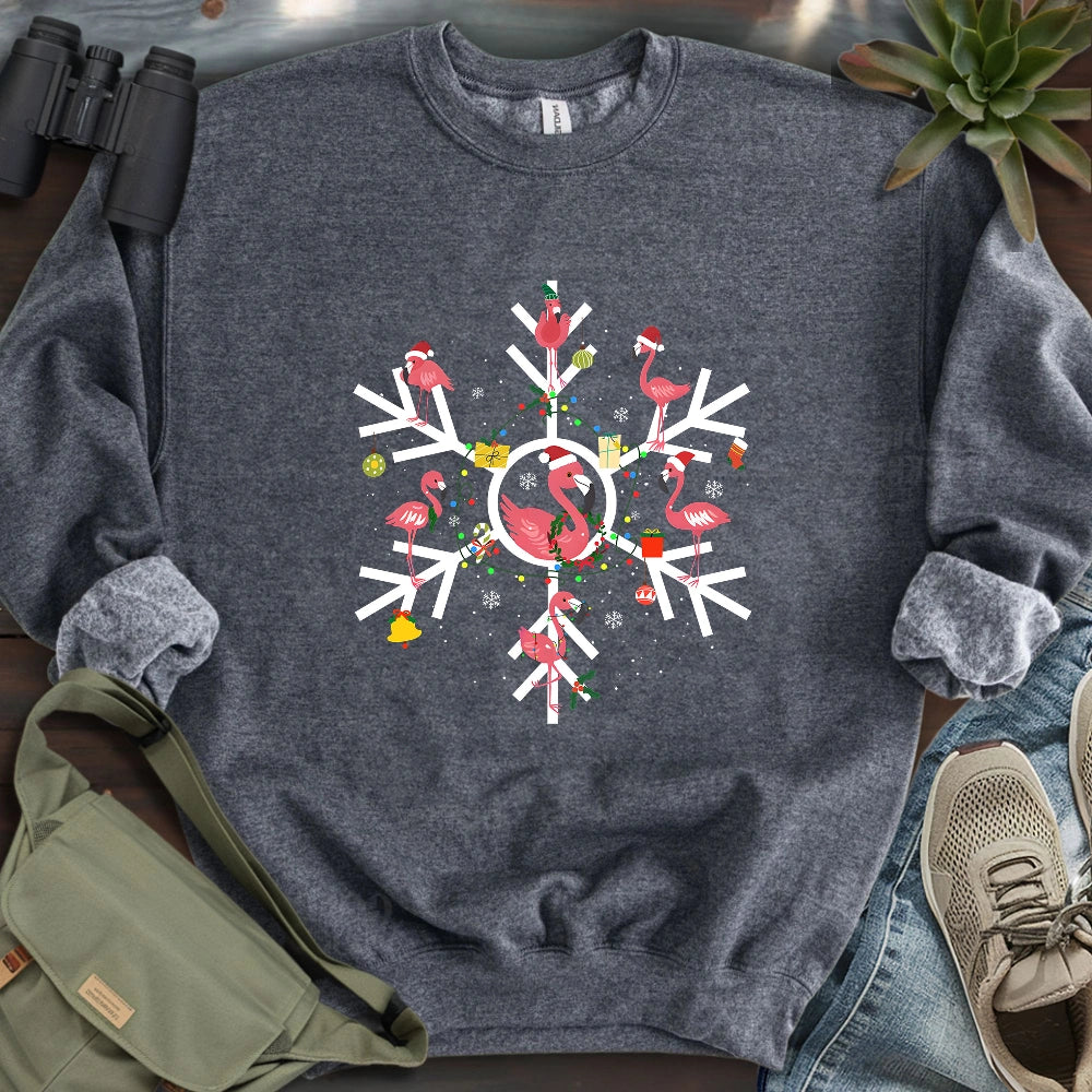 Flamingo Snowflake Sweatshirt