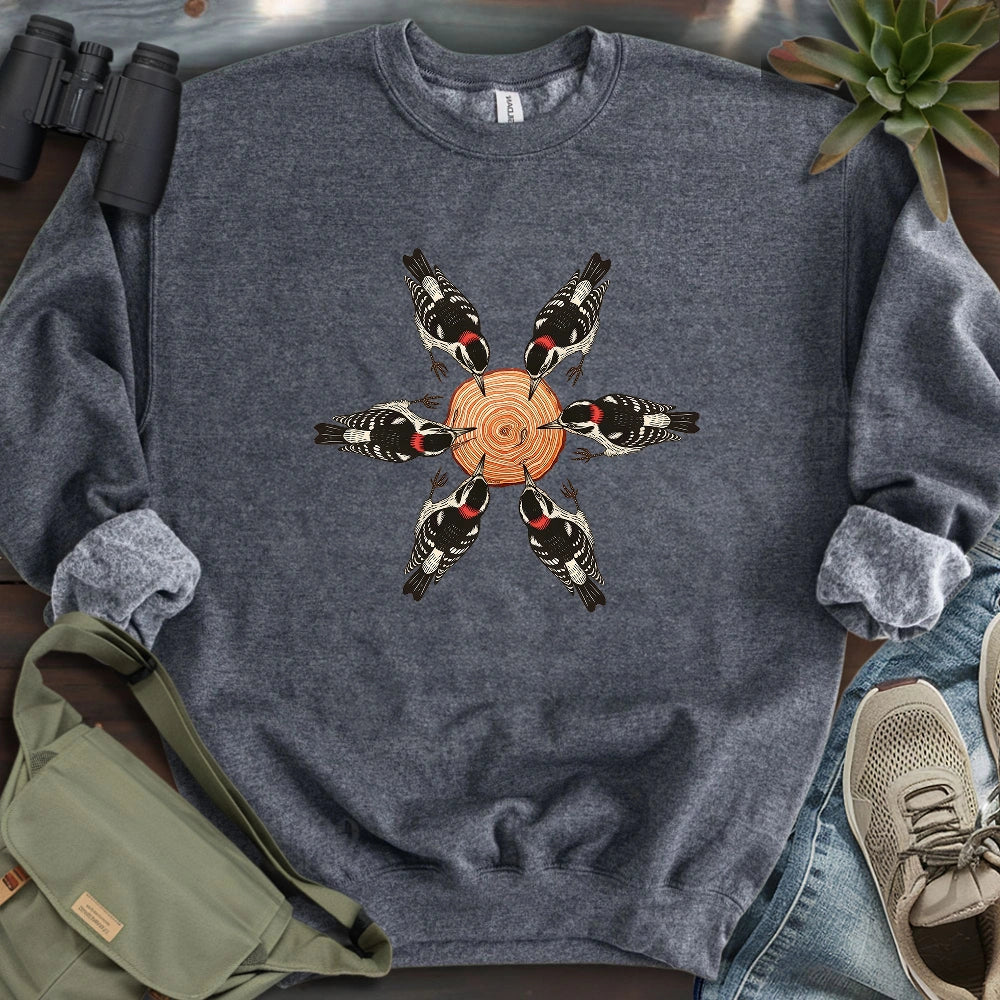 Flower Made Of Woodpeckers Sweatshirt