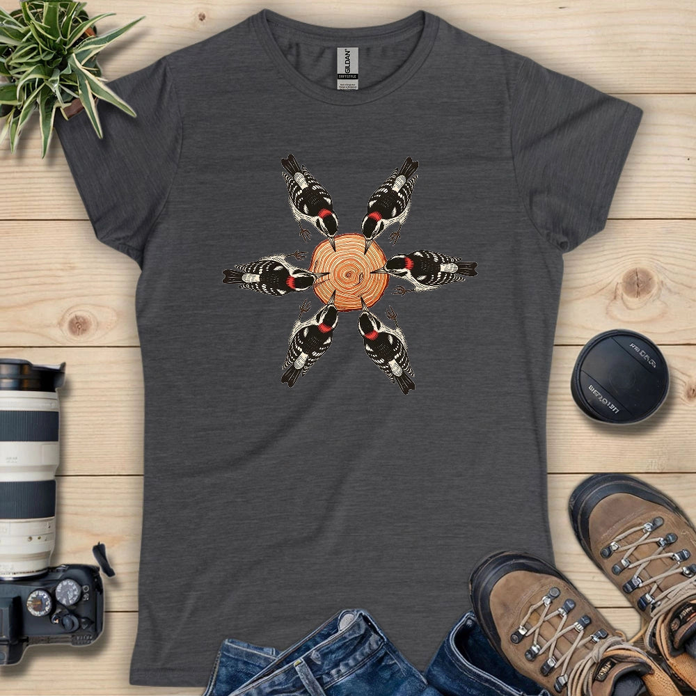 Flower Made Of Woodpeckers Women's T-shirt