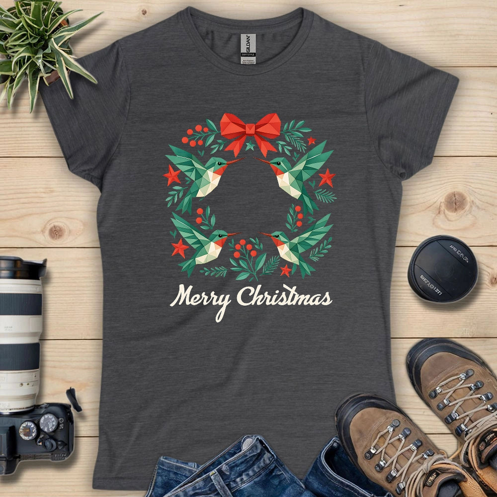 Geometric Hummingbird Wreath Women's T-shirt