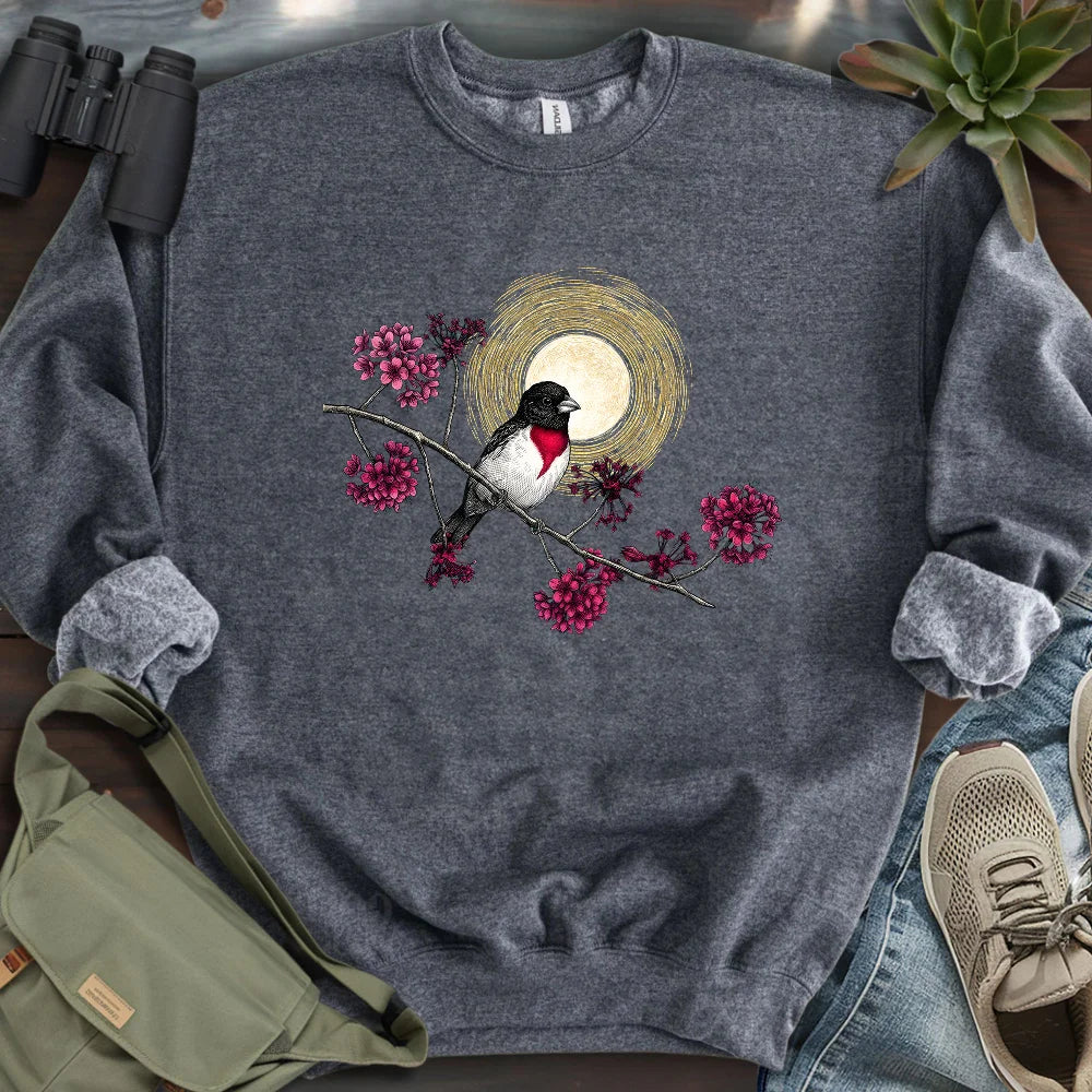 Grosbeak Under Forest's Moonlight Sweatshirt