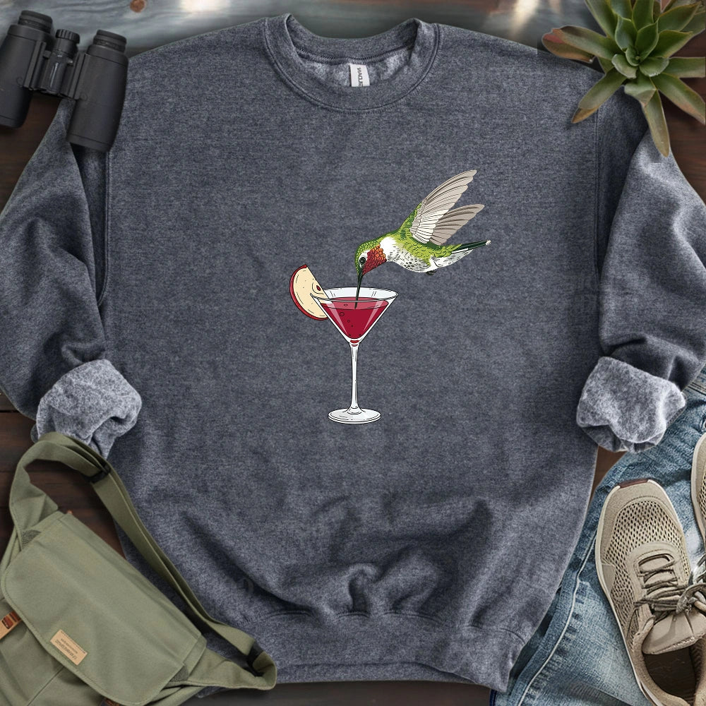 Hummingbird Sipping Cocktail Sweatshirt
