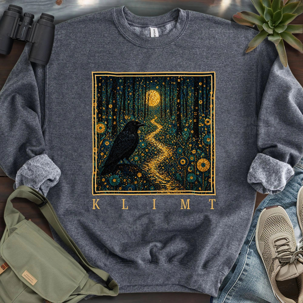 Klimt Crow On Golden Road Sweatshirt