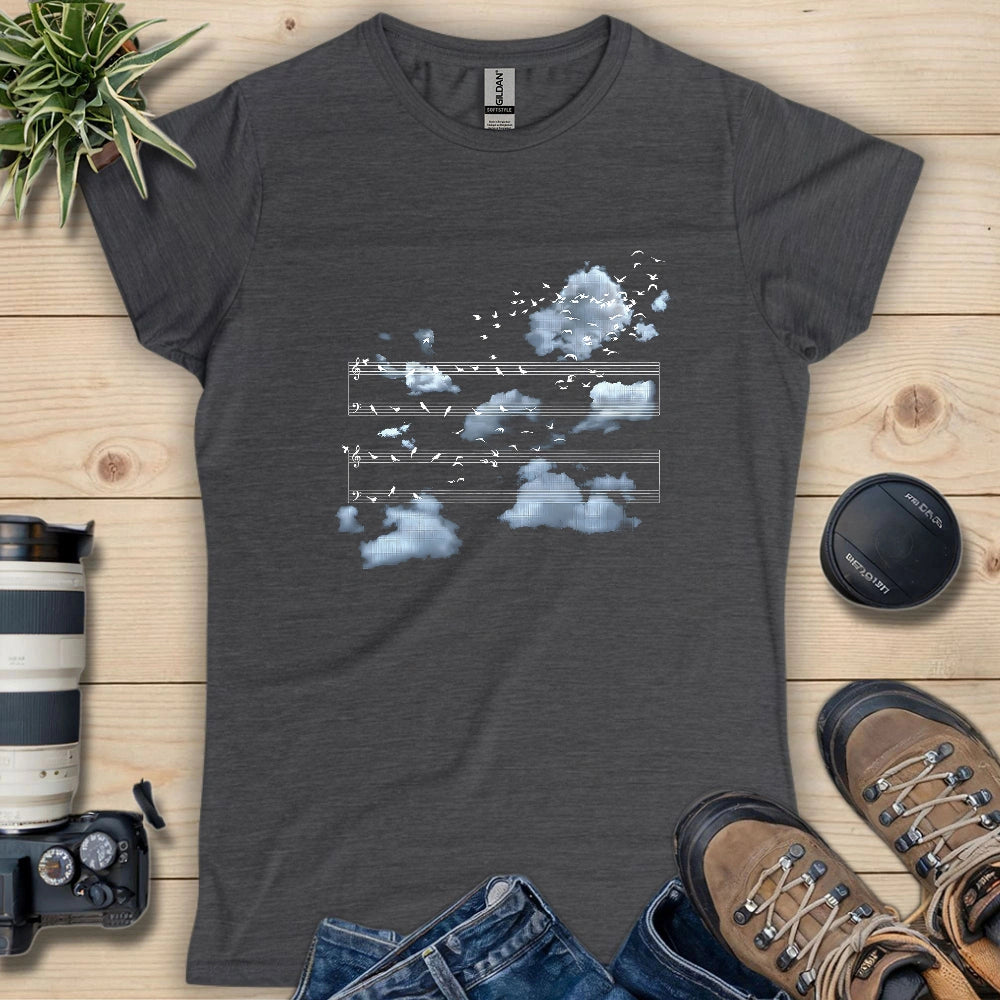 Music Stave On The Sky Women's T-shirt
