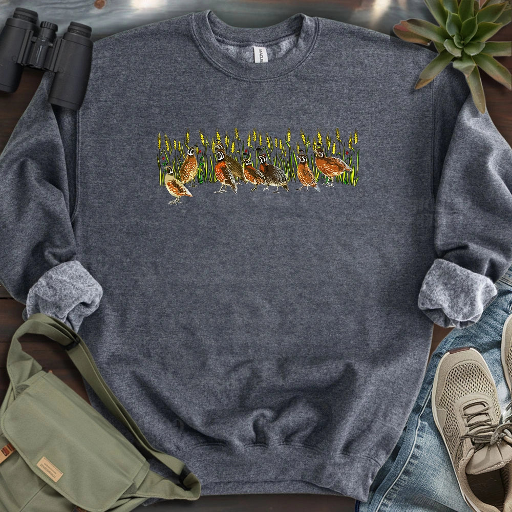 Quails At Wheat Field Sweatshirt